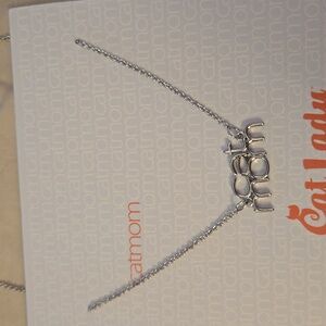 NWT "Cat mom" silver necklace
